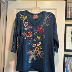 Johnny Was Embroidered Cotton Tunic